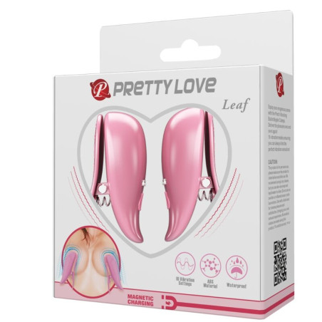 PRETTY LOVE LEAF PINZAS VIBRATORIAS PARA PEZONES ROSA