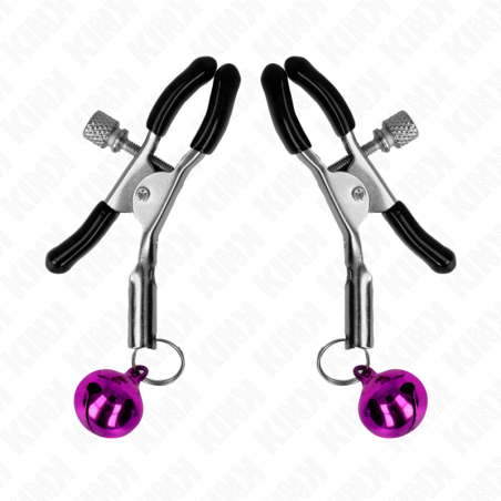 KINK PINZAS PARA PEZONES CON CAMPANILLA VIOLETA 6 CM
