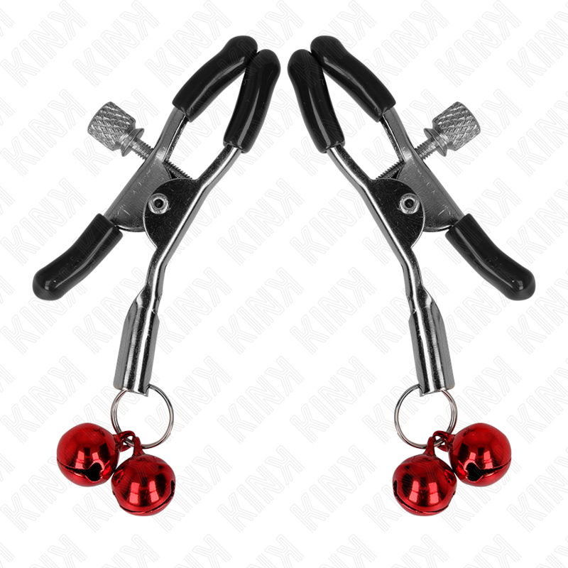 KINK PINZAS PARA PEZONES CON DOBLE CAMPANILLA ROJO 6 CM