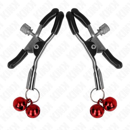 KINK PINZAS PARA PEZONES CON DOBLE CAMPANILLA ROJO 6 CM