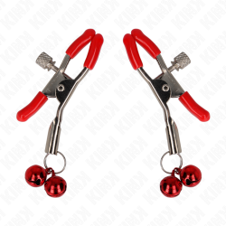 KINK PINZAS PARA PEZONES ROJAS CON DOBLE CAMPANILLA ROJO 6 CM 2