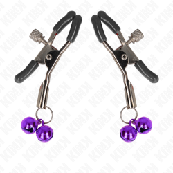 KINK PINZAS PARA PEZONES CON DOBLE CAMPANILLA VIOLETA 6 CM 2