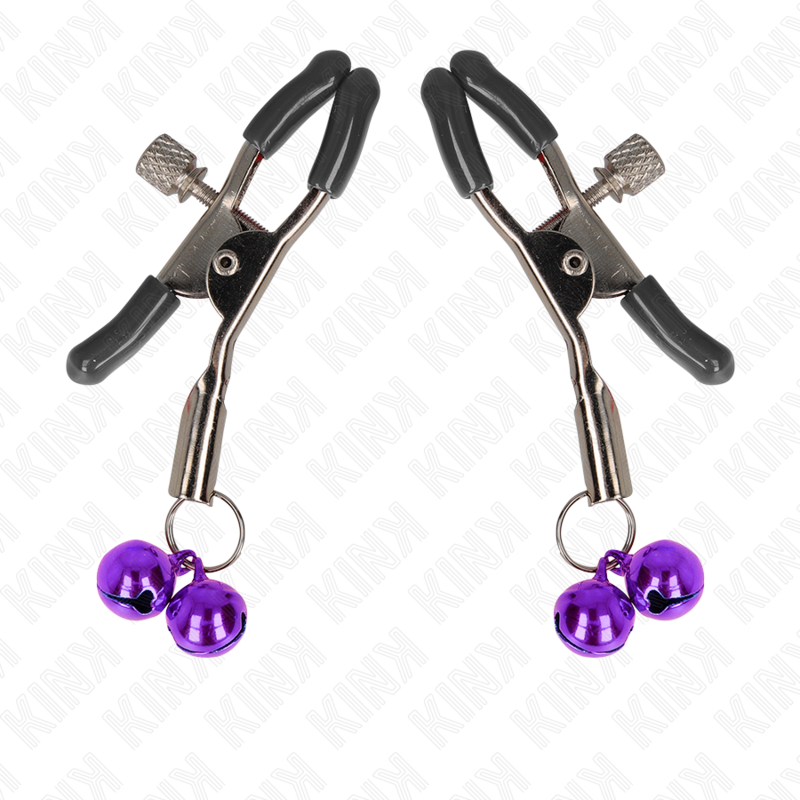 KINK PINZAS PARA PEZONES CON DOBLE CAMPANILLA VIOLETA 6 CM