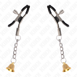 KINK PINZAS PARA PEZONES CON COLGANTE DE CAMPANA DORADO 6 CM 2