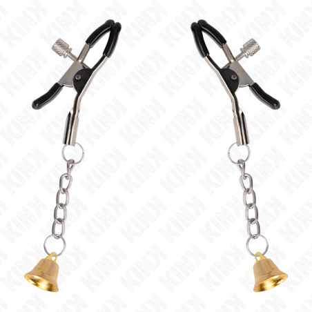 KINK PINZAS PARA PEZONES CON COLGANTE DE CAMPANA DORADO 6 CM