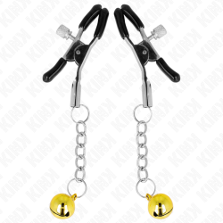 KINK PINZAS PARA PEZONES CON COLGANTE DE CASCABEL DORADO 6 CM 2