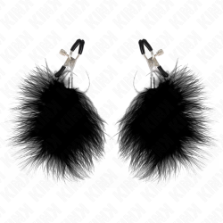 KINK PINZAS PARA PEZONES CON PLUMA NEGRO 7 CM 2