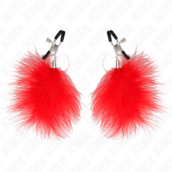 KINK PINZAS PARA PEZONES CON PLUMA ROJO 7 CM 2