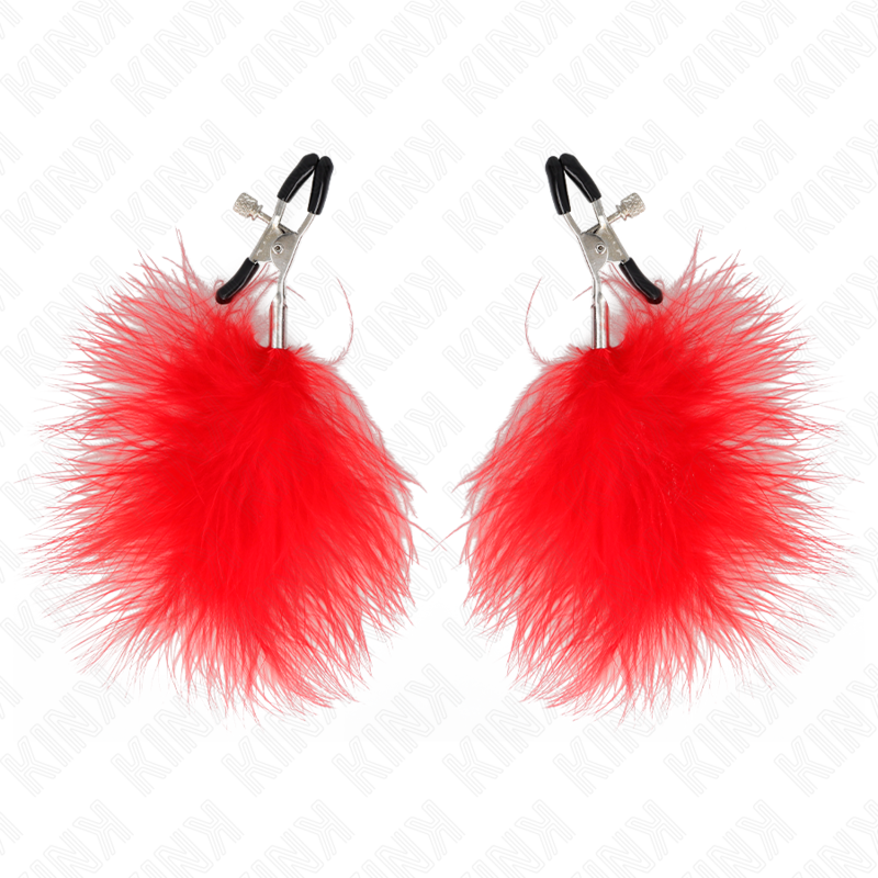 KINK PINZAS PARA PEZONES CON PLUMA ROJO 7 CM