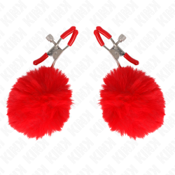 KINK PINZAS PARA PEZONES CON POMPON ROJO 6 CM 2