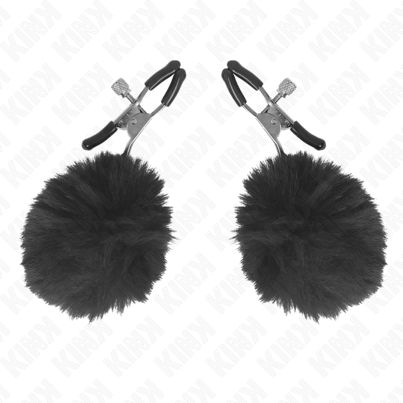 KINK PINZAS PARA PEZONES CON POMPON NEGRO 6 CM