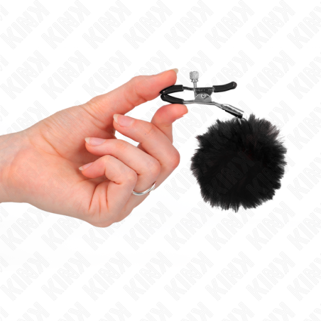 KINK PINZAS PARA PEZONES CON POMPON NEGRO 6 CM