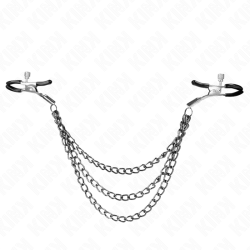 KINK PINZAS PARA PEZONES CON TRIPLE CADENA NEGRO 20 23 28 CM 2