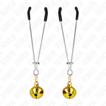 KINK PINZAS PARA PEZONES FINA CON CASCABEL DORADO 7 CM
