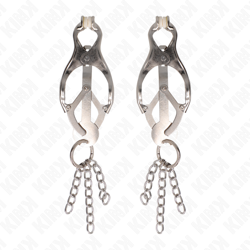 KINK PINZAS PARA PEZONES ESTILO JAPONES CON CADENAS PLATEADO