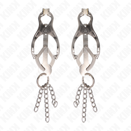 KINK PINZAS PARA PEZONES ESTILO JAPONES CON CADENAS PLATEADO