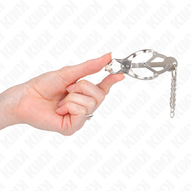 KINK PINZAS PARA PEZONES ESTILO JAPONES CON CADENAS PLATEADO
