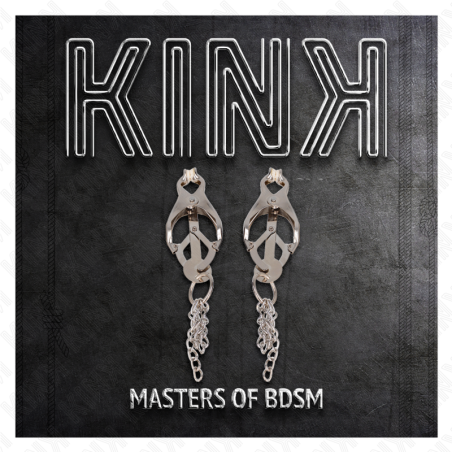KINK PINZAS PARA PEZONES ESTILO JAPONES CON CADENAS PLATEADO