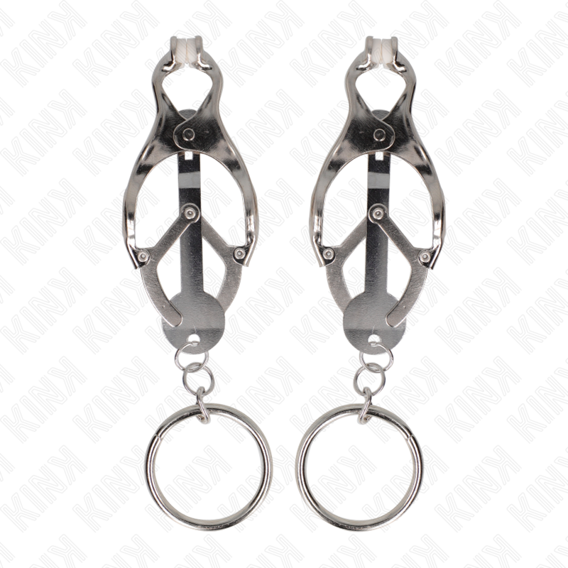 KINK PINZAS PARA PEZONES ESTILO JAPONES CON AROS PLATEADO