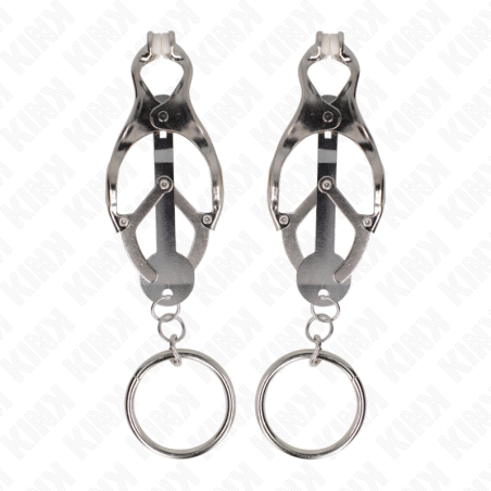 KINK PINZAS PARA PEZONES ESTILO JAPONES CON AROS PLATEADO