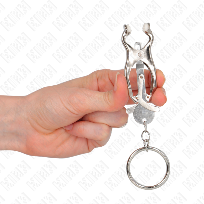 KINK PINZAS PARA PEZONES ESTILO JAPONES CON AROS PLATEADO