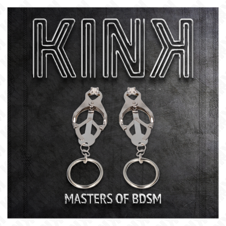 KINK PINZAS PARA PEZONES ESTILO JAPONES CON AROS PLATEADO