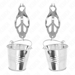 KINK PINZAS PARA PEZONES ESTILO JAPONES CON CUBOS PLATEADO