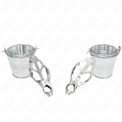 KINK PINZAS PARA PEZONES ESTILO JAPONES CON CUBOS PLATEADO 2