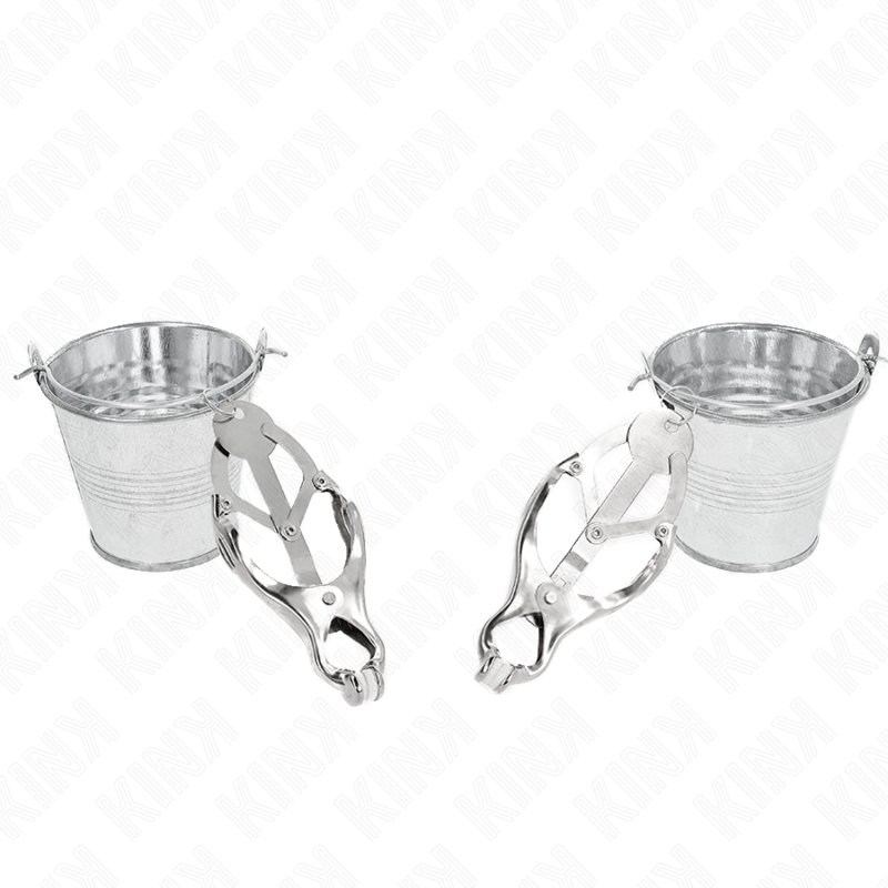 KINK PINZAS PARA PEZONES ESTILO JAPONES CON CUBOS PLATEADO
