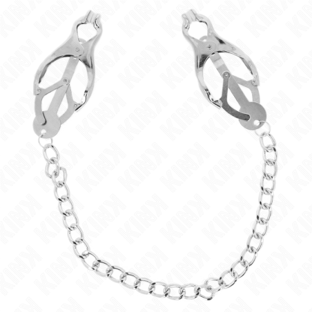 KINK PINZAS PARA PEZONES ESTILO JAPONES CON CADENA PLATEADO 30 CM