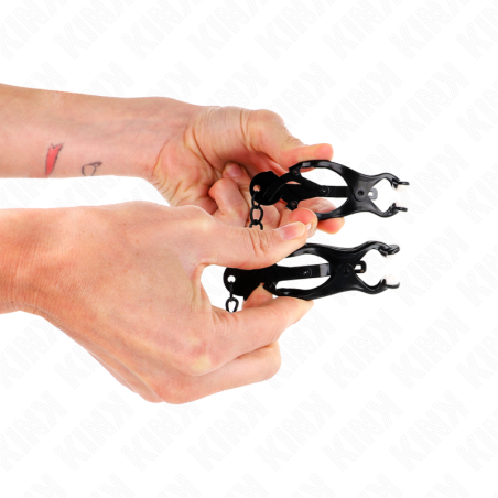 KINK PINZAS PARA PEZONES ESTILO JAPONES CON CADENA NEGRO 30 CM