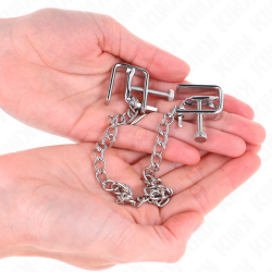 KINK PINZAS PARA PEZONES COMPRESORA TORNILLO DE BANCO CON CADENA 30 CM 2