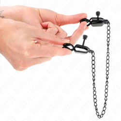 KINK PINZAS PARA PEZONES PLANAS NEGRO CON CADENA NEGRO 30 CM 2