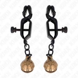 KINK PINZAS PARA PEZONES PLANAS NEGRO CON CASCABEL 7 CM 2