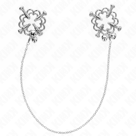 KINK PINZAS PARA PEZONES FLOR METALICA CON CADENA