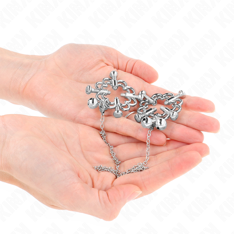 KINK PINZAS PARA PEZONES FLOR METALICA CON CADENA