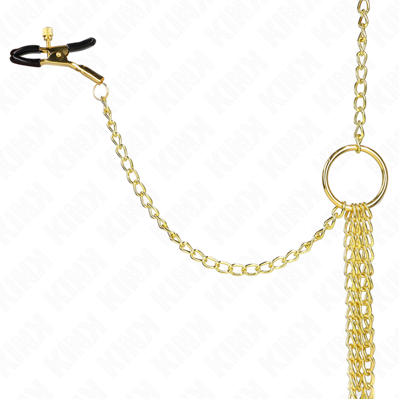KINK PINZAS PARA PEZONES Y CLITORIS 4 ENGANCHES AJUSTABLE DORADO