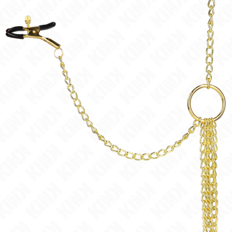 KINK PINZAS PARA PEZONES Y CLITORIS 4 ENGANCHES AJUSTABLE DORADO