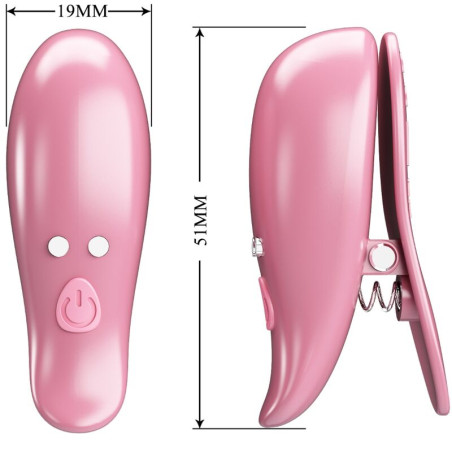 PRETTY LOVE CAILEY PINZAS PARA PEZONES 10 VIBRACIONES CONTROL REMOTO ROSA
