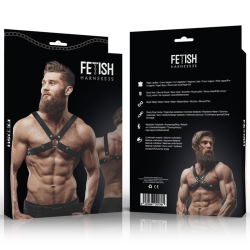 FETISH SUBMISSIVE ATTITUDE ARNES BULLDOG AJUSTABLE ECOPIEL PECHO CRUZADO HOMBRE 2