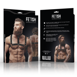 FETISH SUBMISSIVE ATTITUDE ARNES AJUSTABLE ECOPIEL PECHO CON COLLAR HOMBRE 2
