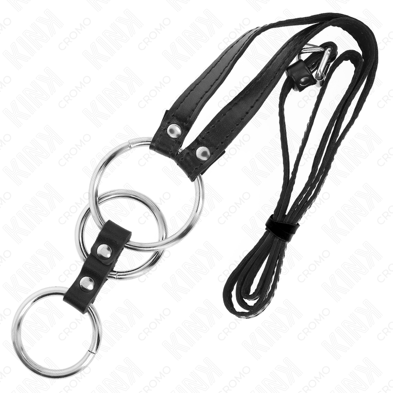 KINK ANILLO PENE METAL TRIPLE 38 CM A 5 CM CON CINTURON POLIPIEL 112 CM