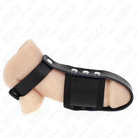KINK ANILLO JAULA PENE CUERO CON CORREA DIVISORIA DE BOLAS RECUBIERTO AJUSTABLE
