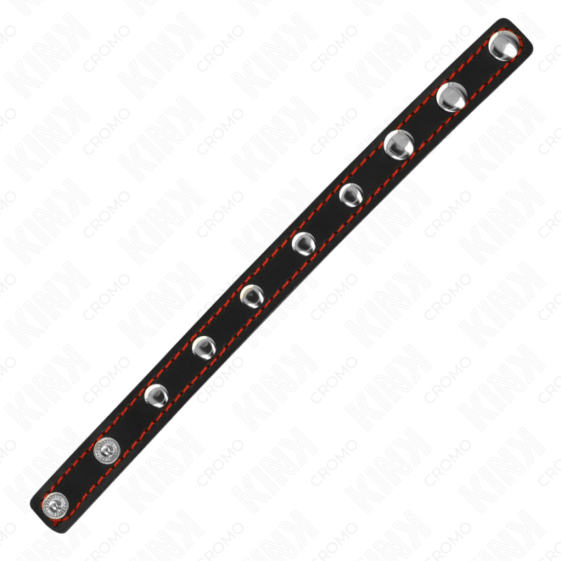 KINK ANILLO PENE CUERO CON CIERRE A PRESION FORRO ROJO 21 X 15 CM