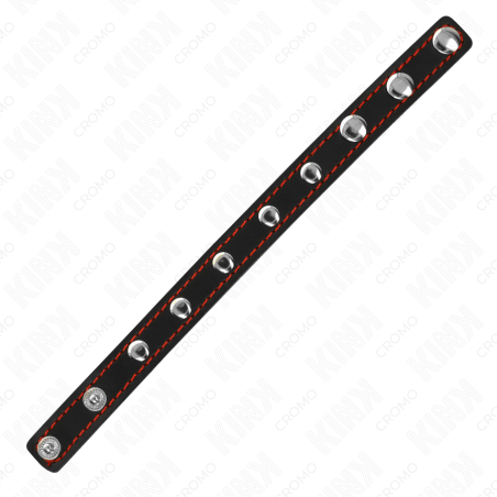 KINK ANILLO PENE CUERO CON CIERRE A PRESION FORRO ROJO 21 X 15 CM