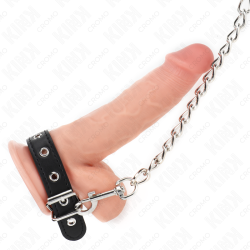 KINK ANILLO PENE CUERO CON CORREA 215 X 2 CM Y CADENA METAL 60 CM 2