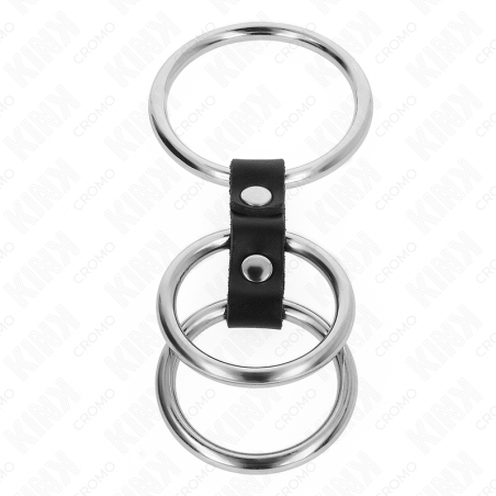 KINK ANILLO PENE TRIPLE METAL 37 CM A 5 CM CONECTADOS CON CUERO