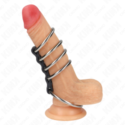 KINK 5 ANILLOS PENE 37 CM A 5 CM METAL CONECTADOS POR CUERO 2