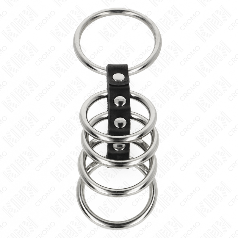 KINK 5 ANILLOS PENE 37 CM A 5 CM METAL CONECTADOS POR CUERO