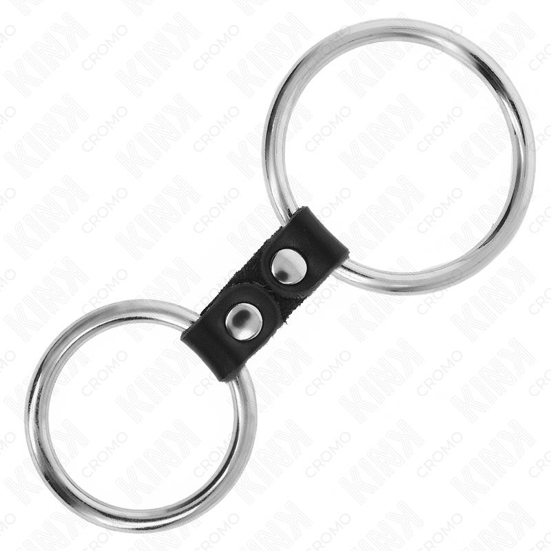 KINK ANILLO PENE DOBLE METAL 37 CM A 5 CM CONECTADOS POR CORREA POLIPIEL MODELO 2